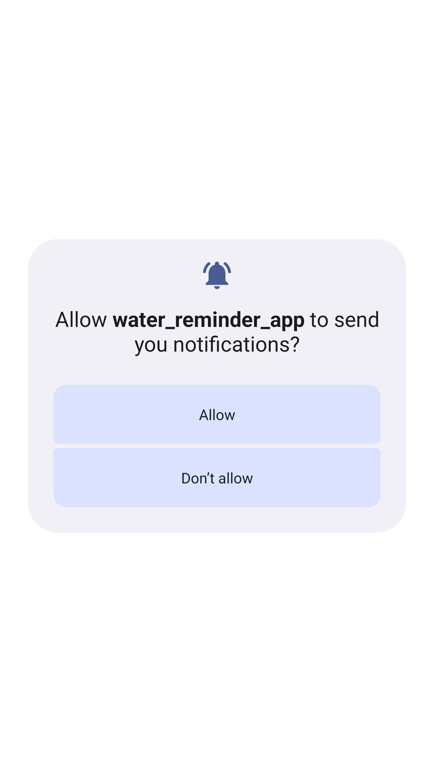 Water Reminder home screen