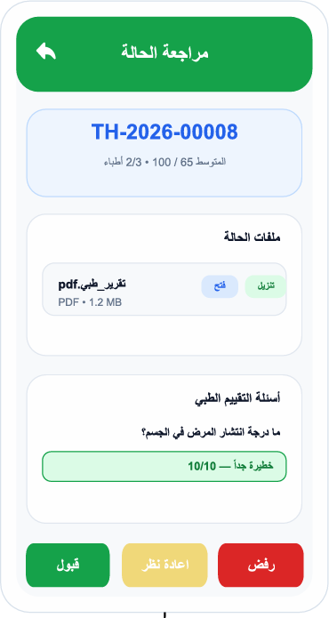 Tahweela evaluation screen